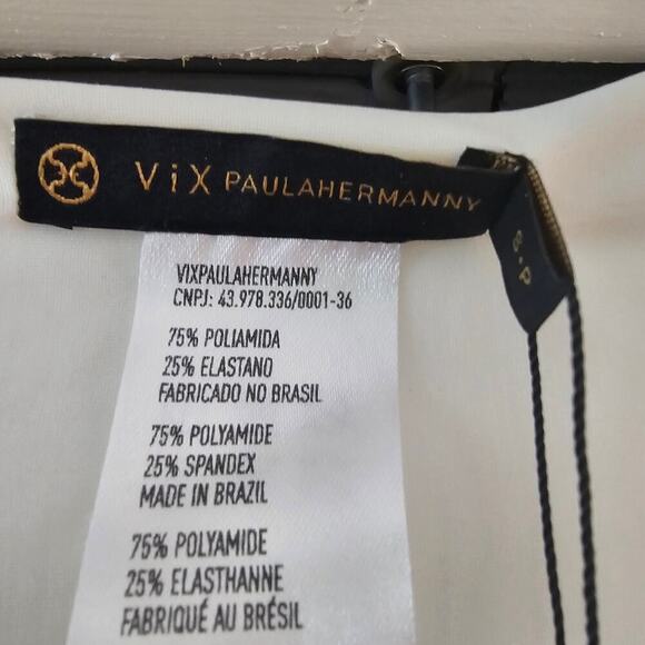 NWT Vix by Paula Hermanny Women's White Tan Loop Midi Cover Up Maxi Dress Size S - Picture 11 of 13